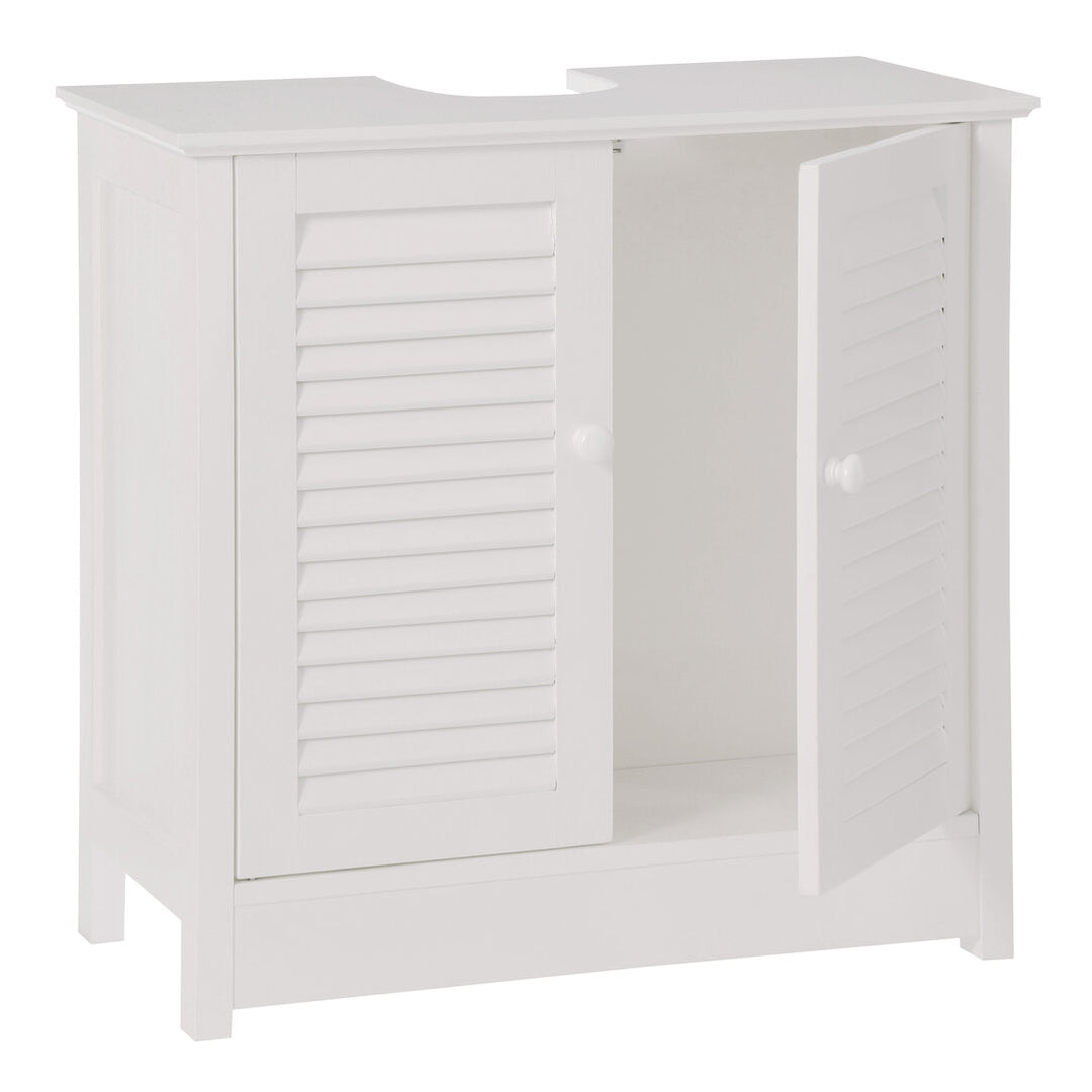 Chickadee White Wood Under Sink Bathroom Cabinet