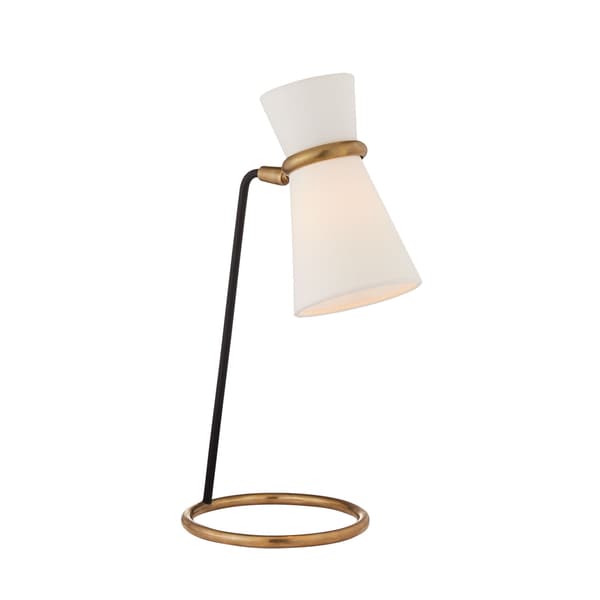 Clarkson Table Lamp Black, Desk Lamp, Antique Brass/Black - Andrew Martin