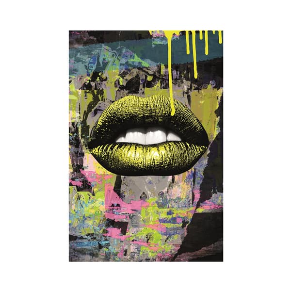 Lip Yellow, Metal Artwork, Yellow, 120cm x 180cm - Andrew Martin