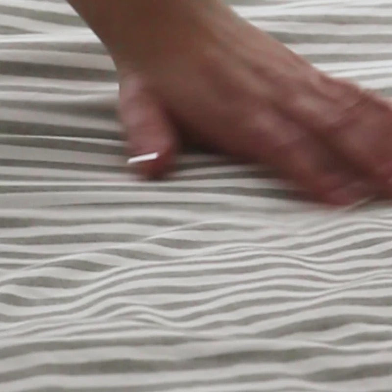 Striped Fitted Bed Sheet 100% Cotton_Grey