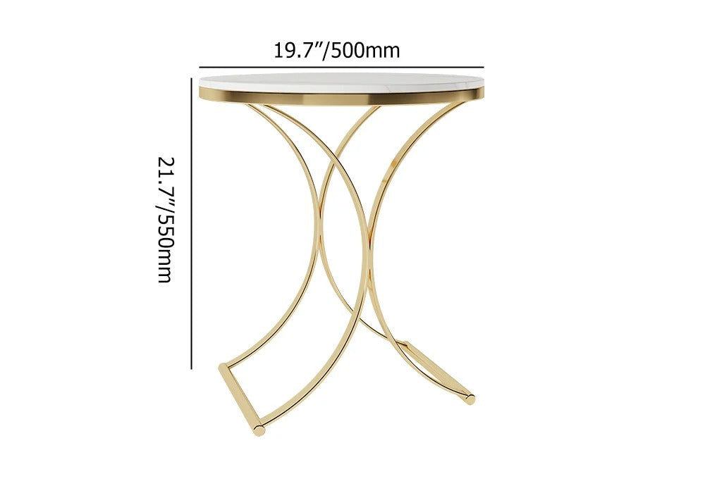 Luxurious Round White Marble Stone Side Table