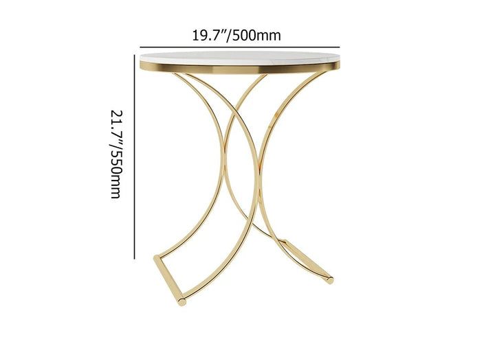 Luxurious Round White Marble Stone Side Table
