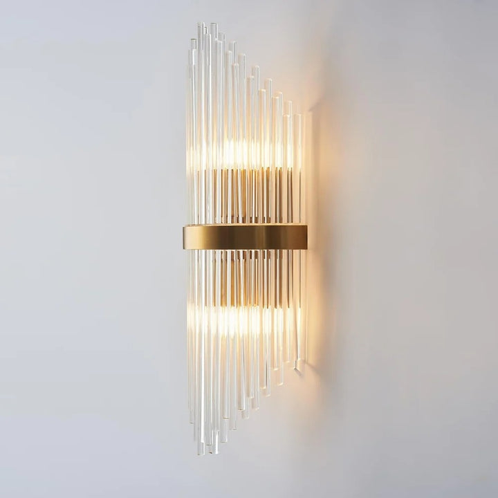 Striaged Gold Glass Wall Light