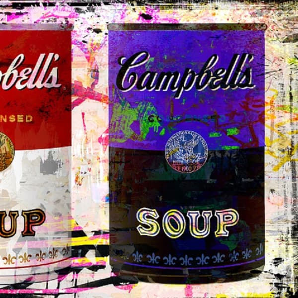 Campbell's Soup (Green, Red, Purple), Canvas Artwork, 200cm x 100cm - Andrew Martin