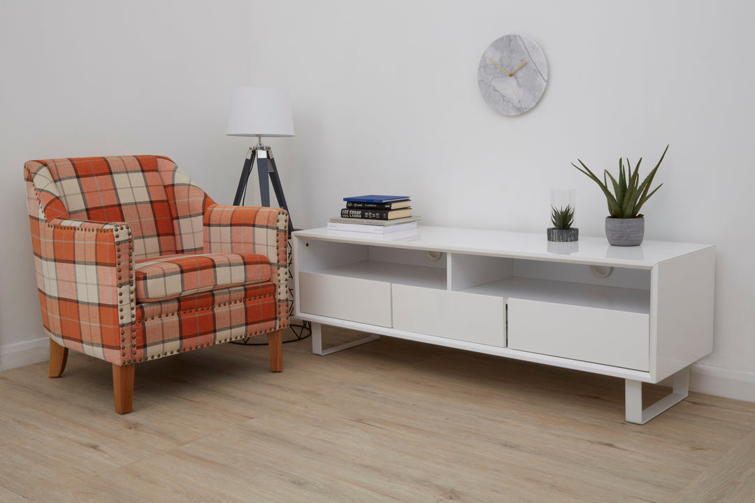 Penguin White High Gloss Media Cabinet