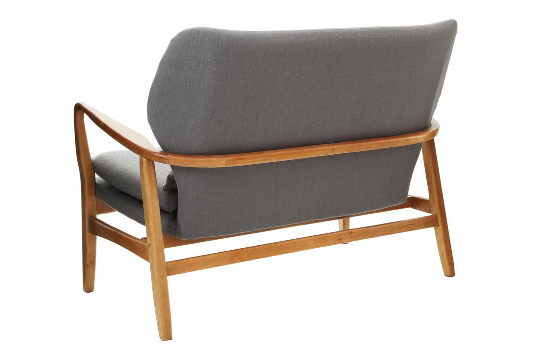 Swan 2 Seat Grey Sofa With Birchwood Frame