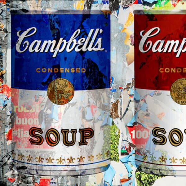 Campbell's Soup (Blue, Red, Yellow), Canvas Artwork, 200cm x 100cm - Andrew Martin