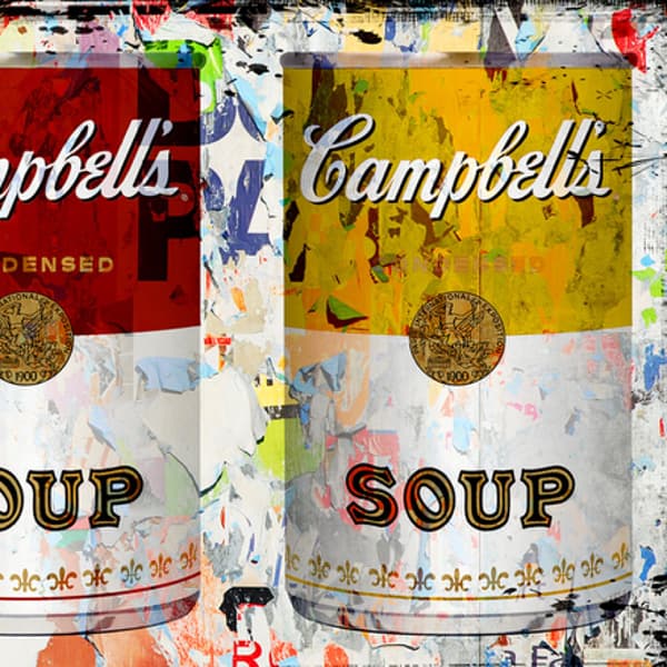 Campbell's Soup (Blue, Red, Yellow), Canvas Artwork, 200cm x 100cm - Andrew Martin