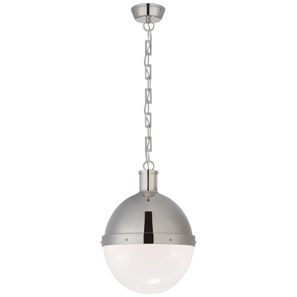 Hicks Pendant  Nickel, Pendant Light, Large, Polished Nickel - Andrew Martin