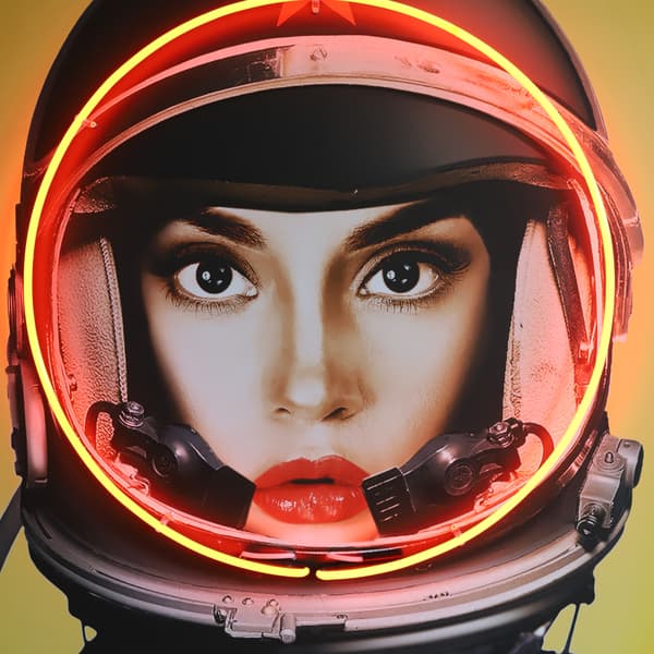 Neon - Space Girl In Black Only 100X150, 100cm x 150cm - Andrew Martin