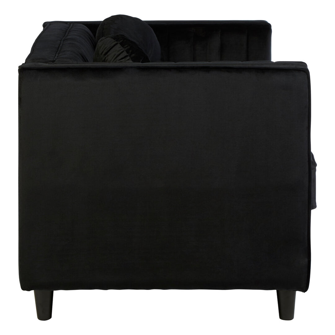 Finch Two Seat Black Velvet Sofa