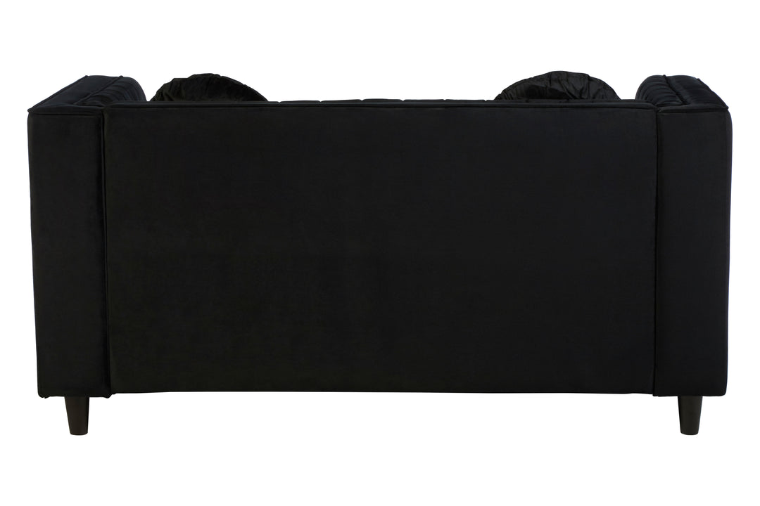 Finch Two Seat Black Velvet Sofa