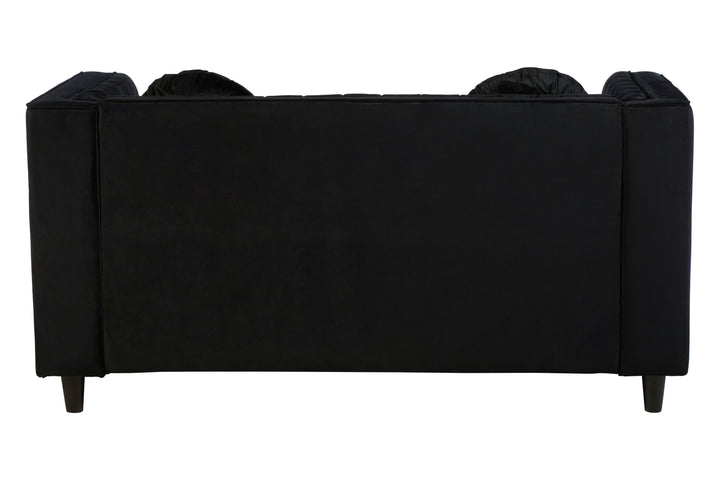 Finch Two Seat Black Velvet Sofa
