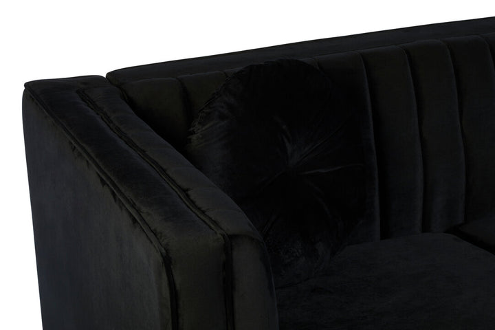 Finch Two Seat Black Velvet Sofa