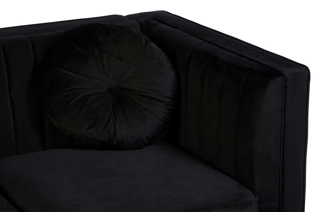 Finch Two Seat Black Velvet Sofa