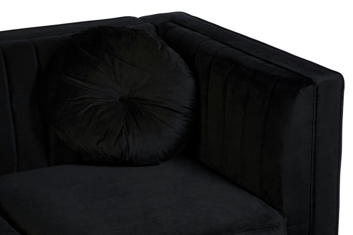 Finch Two Seat Black Velvet Sofa
