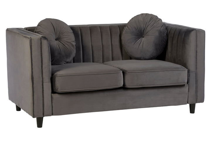 Finch Two Seat Grey Velvet Sofa