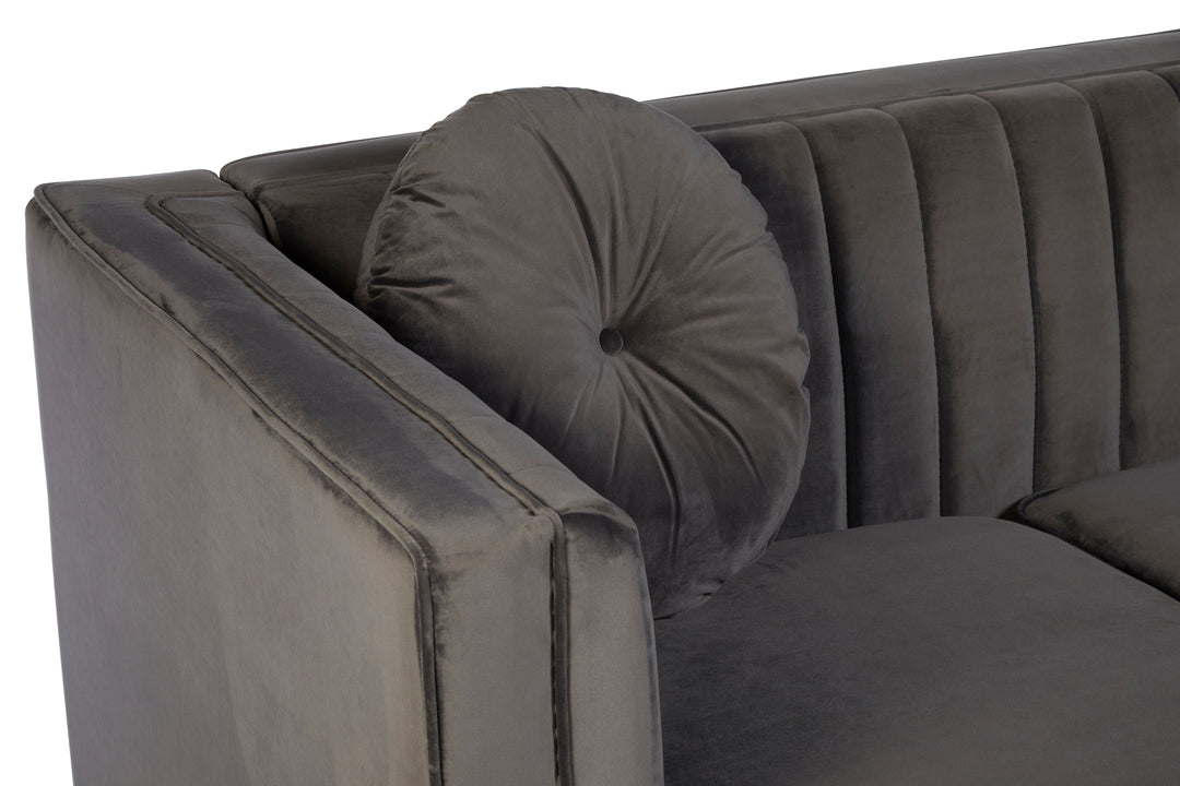 Finch Two Seat Grey Velvet Sofa