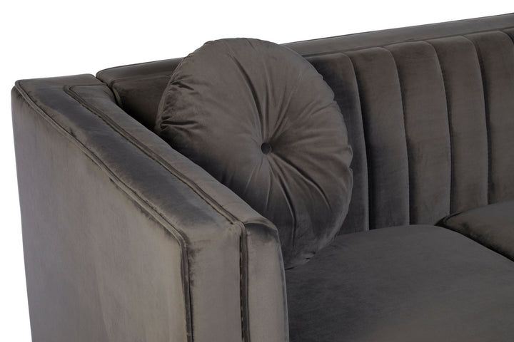 Finch Two Seat Grey Velvet Sofa