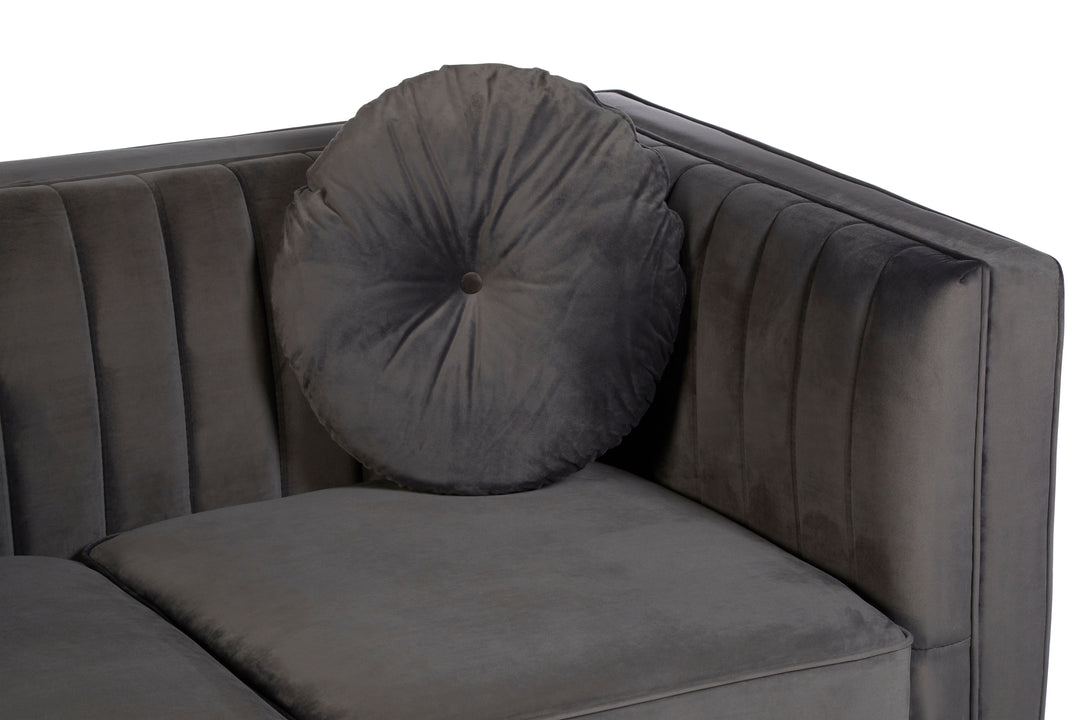 Finch Two Seat Grey Velvet Sofa
