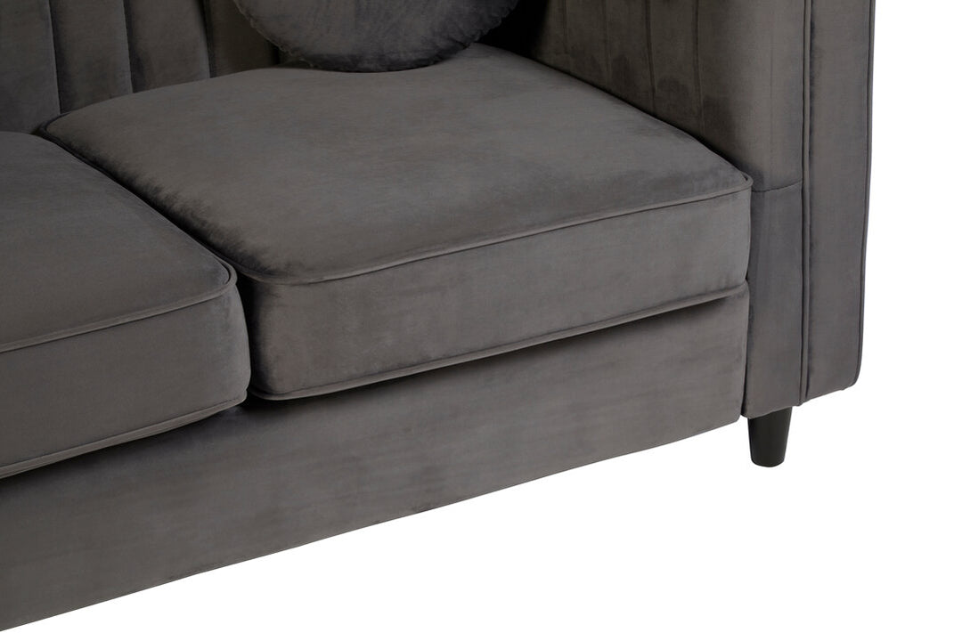 Finch Two Seat Grey Velvet Sofa