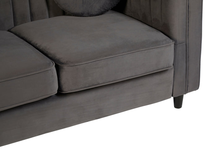Finch Two Seat Grey Velvet Sofa