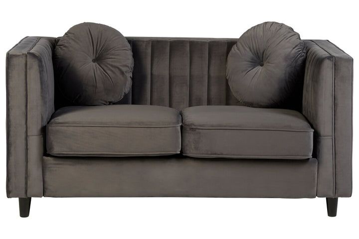 Finch Two Seat Grey Velvet Sofa