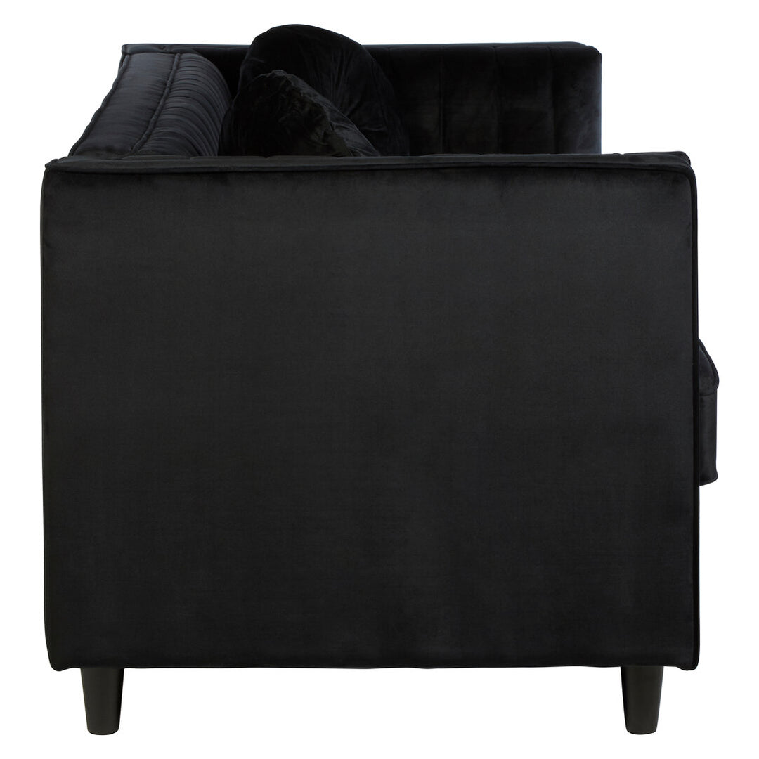 Finch Three Seater Black Velvet Sofa