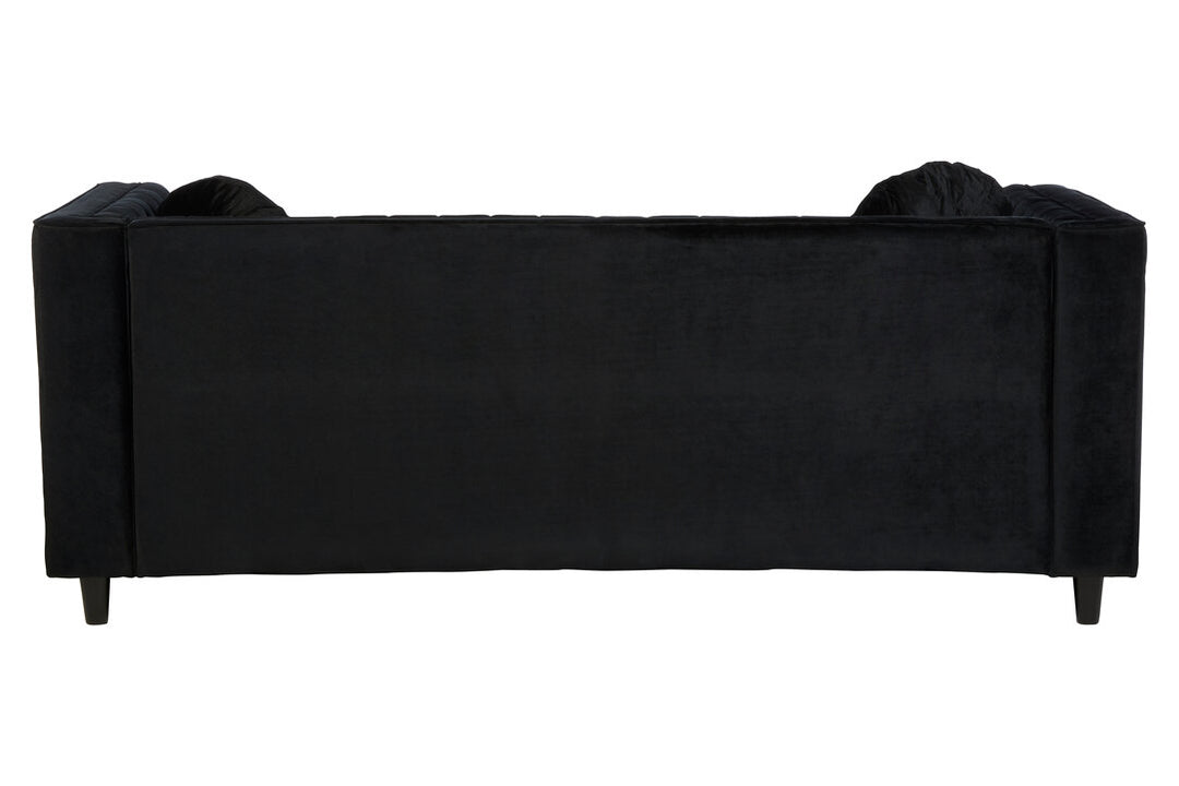 Finch Three Seater Black Velvet Sofa