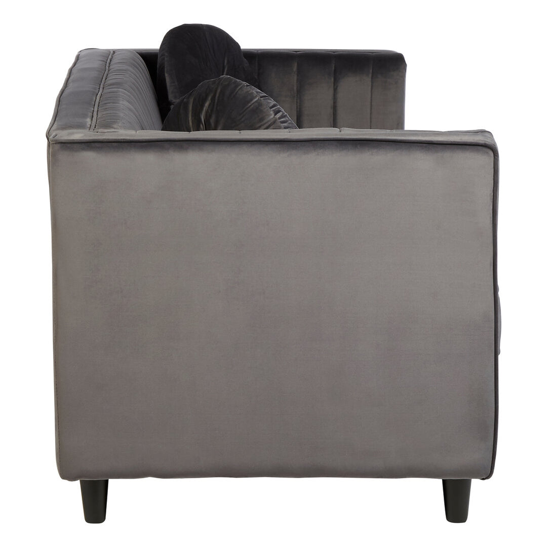 Finch Three Seat Grey Velvet Sofa