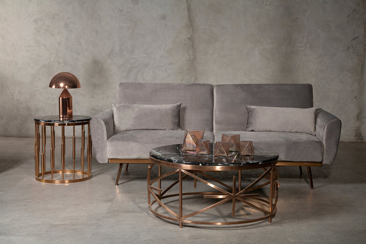 Falcon Burnt Grey Velvet Sofa Bed