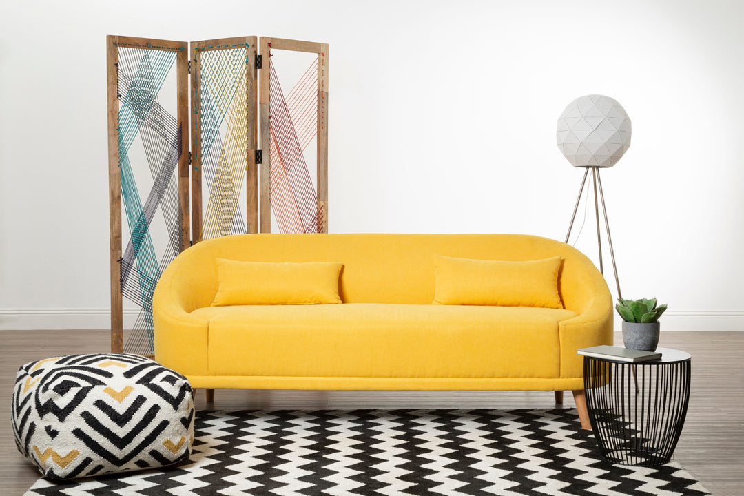 Heron Yellow Linen Sofa