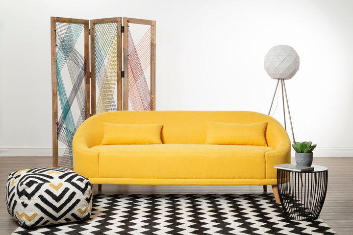Heron Yellow Linen Sofa