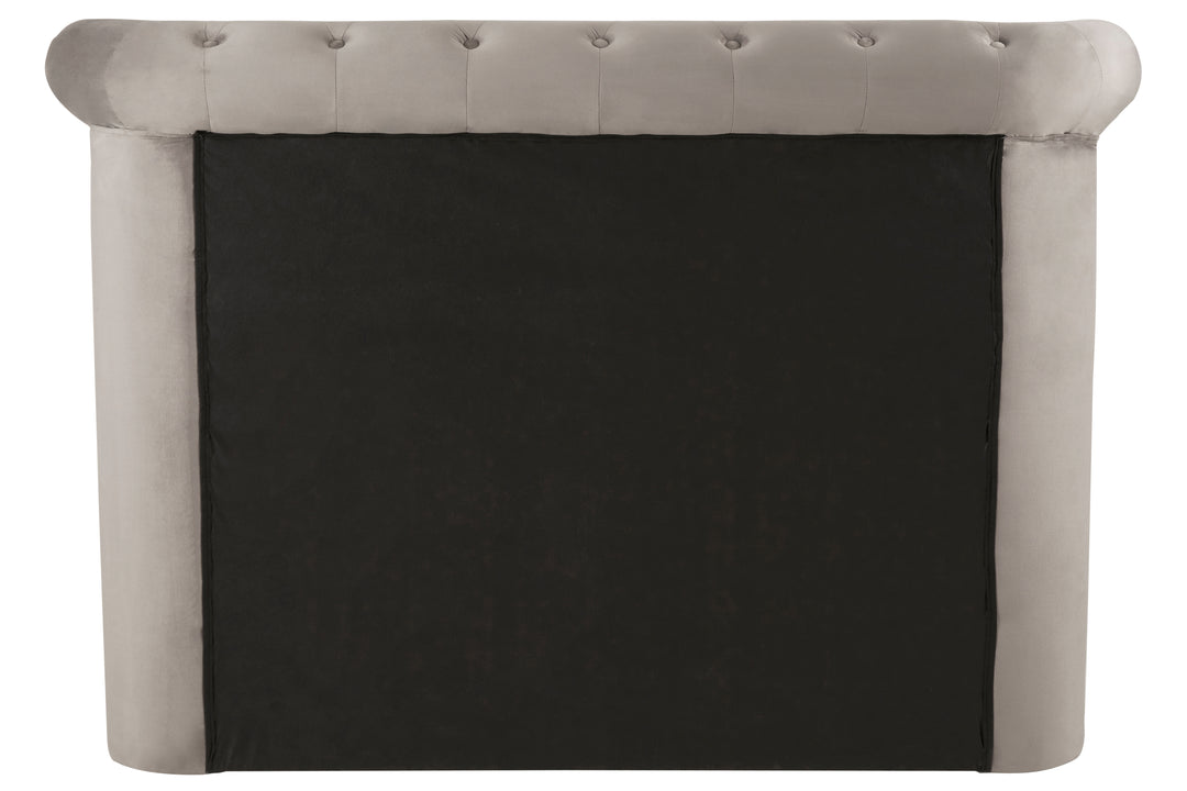 Eagle Grey Brushed Velvet Ottoman Double Bed