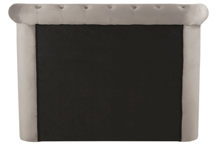Eagle Grey Brushed Velvet Ottoman Double Bed