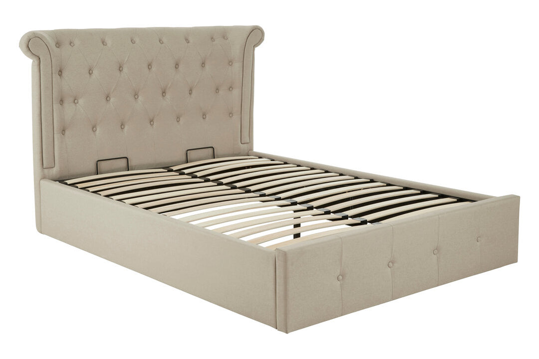 Eagle Beige Double Ottoman Bed
