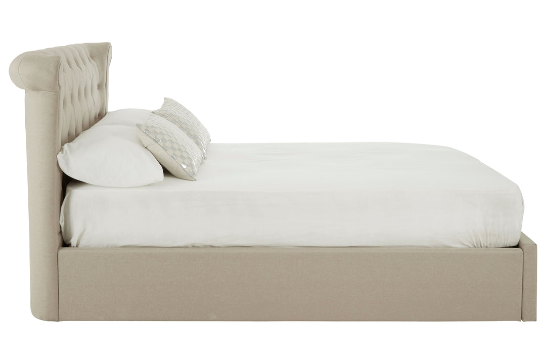 Eagle Beige Double Ottoman Bed