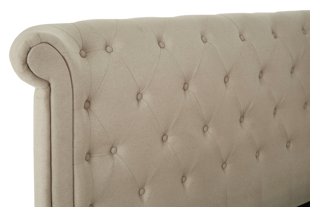 Eagle Beige Double Ottoman Bed