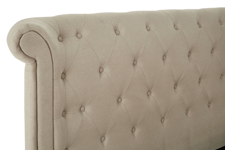 Eagle Beige Double Ottoman Bed