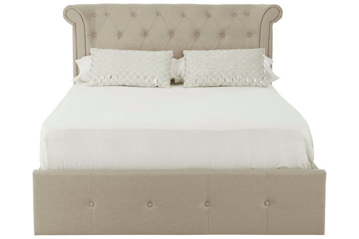 Eagle Beige Double Ottoman Bed