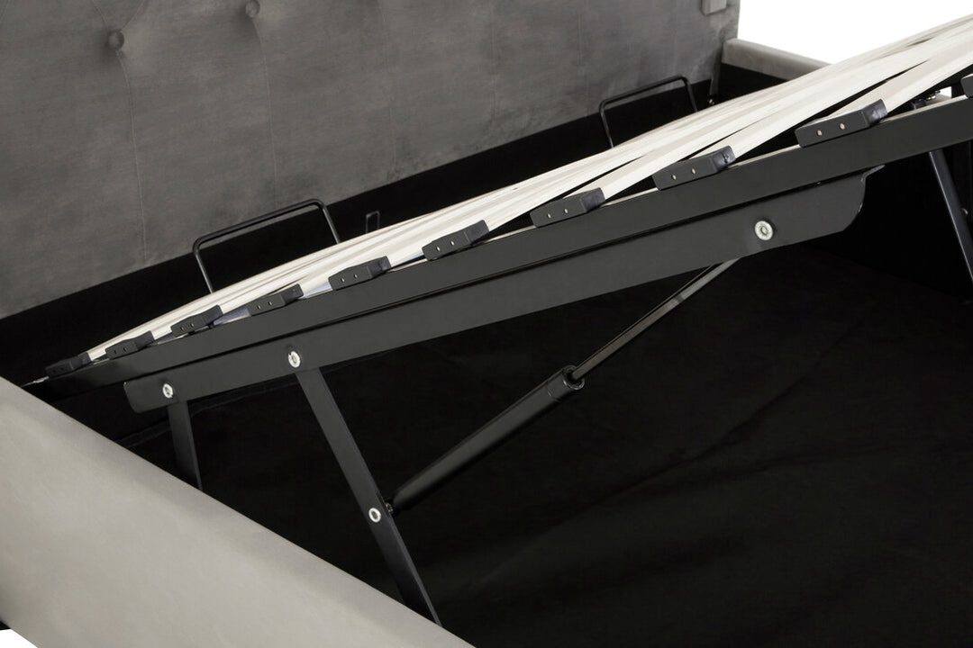 Eagle Grey Brushed Velvet Ottoman King Bed