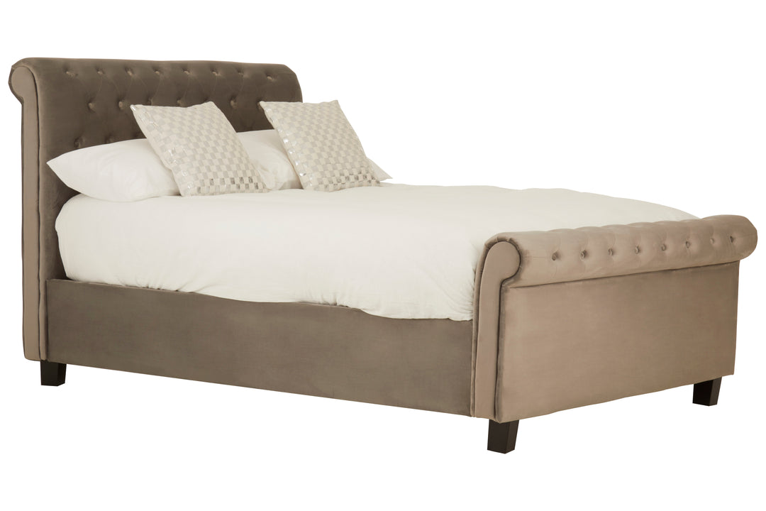 Hawk Grey Ottoman King Bed