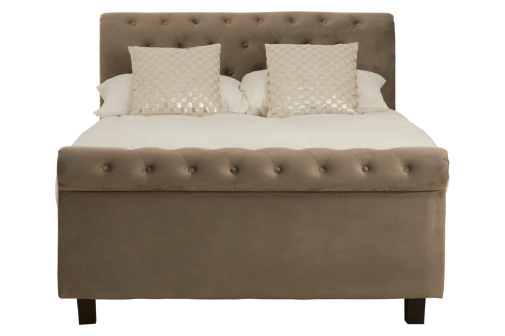 Hawk Grey Ottoman King Bed