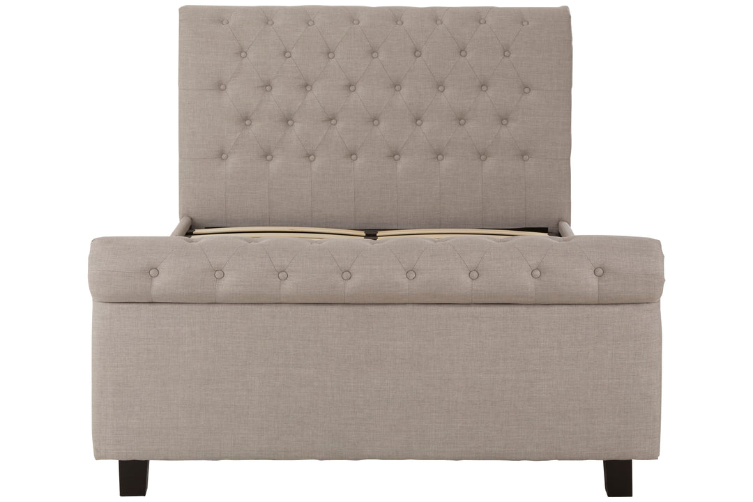 Hawk Light Grey Ottoman Double Bed