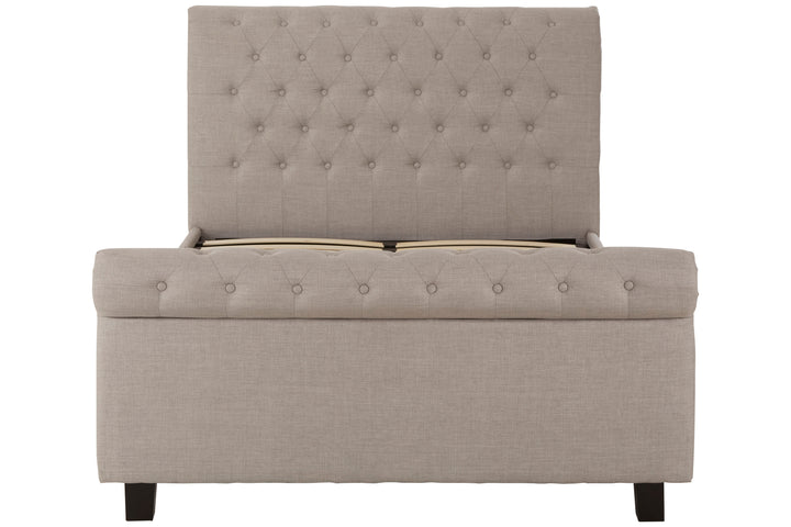 Hawk Light Grey Ottoman Double Bed