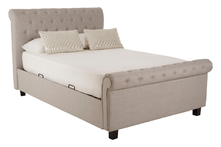 Hawk Light Grey Ottoman Double Bed