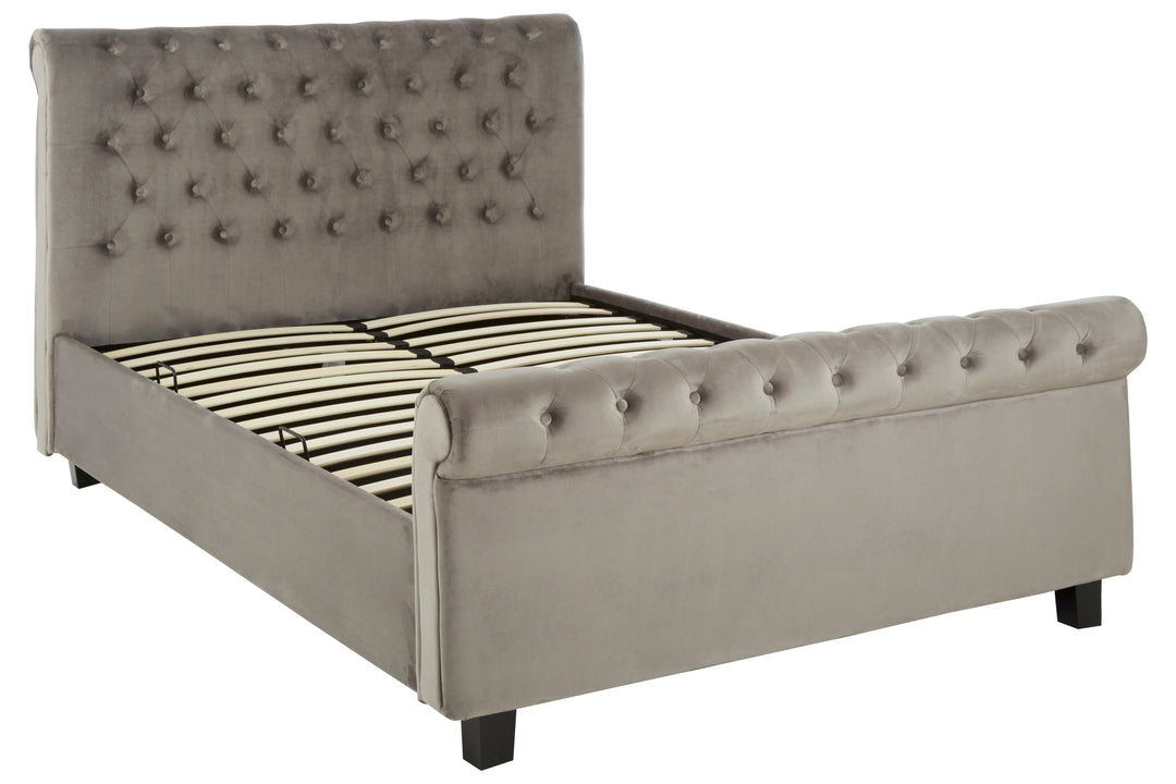 Hawk Grey Ottoman Double Bed