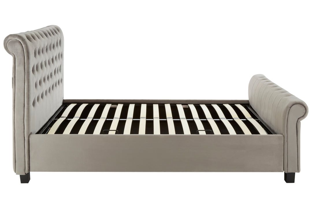 Hawk Grey Ottoman Double Bed