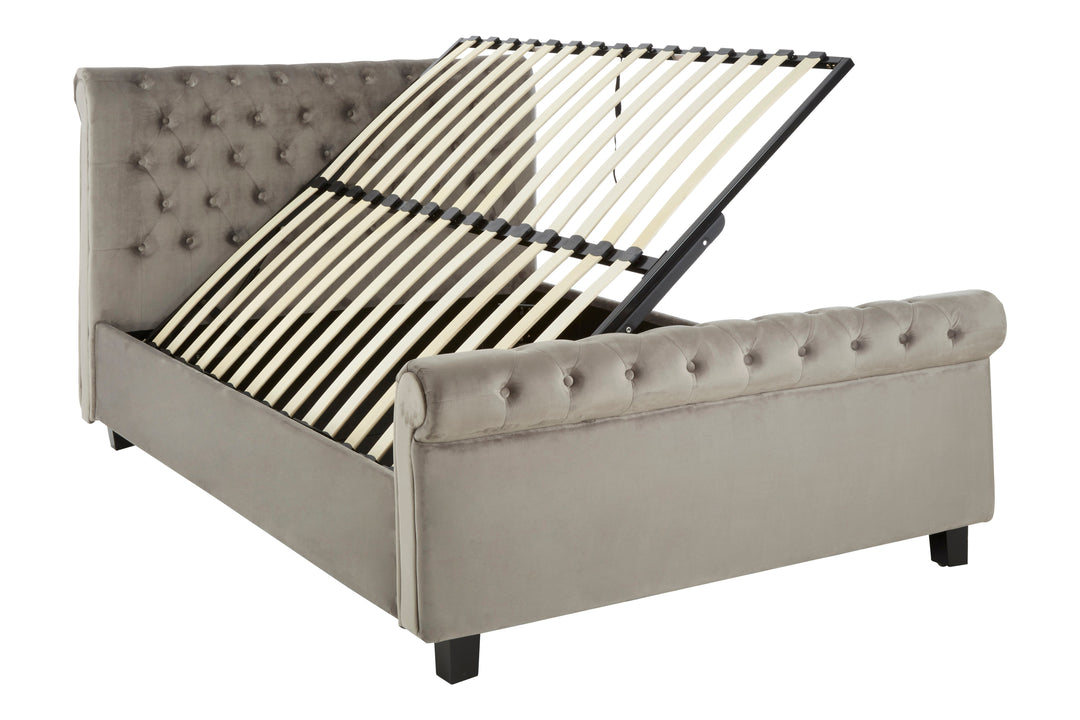 Hawk Grey Ottoman Double Bed