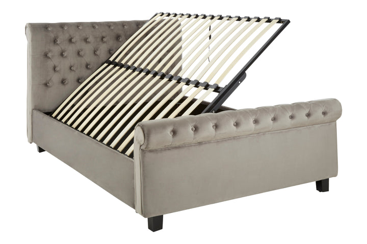 Hawk Grey Ottoman Double Bed